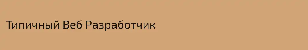 Типичный Веб Разработчик